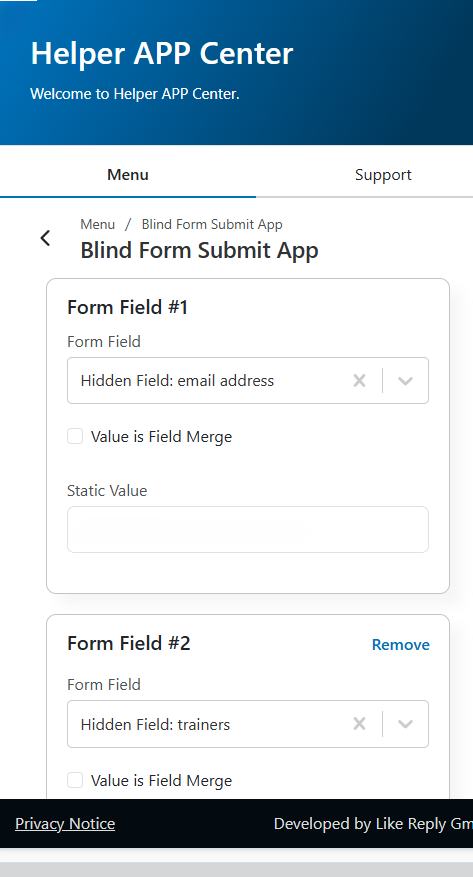 Generate links for blind form submits.
